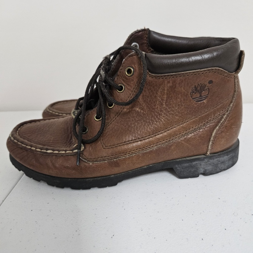 Vintage 1990's Y2K Leather Timberland Womens Brown Chukka Style Boots Size 7.5M* - Picture 7 of 9